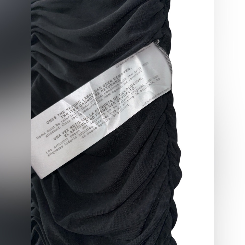 Dress The Population Heather Ruched Strapless Midi-Dress in Black Size XL - Picture 7 of 8